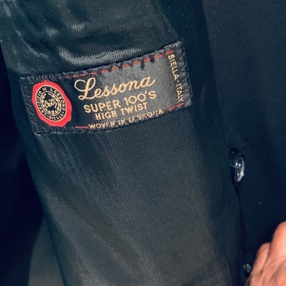 Lessona Super 100’s Black Wool Sport Coat